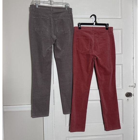 Talbots High-Waist Straight Leg Corduroy Pants Bundle Sz 4 Stretch Gray & Pink - Picture 15 of 16